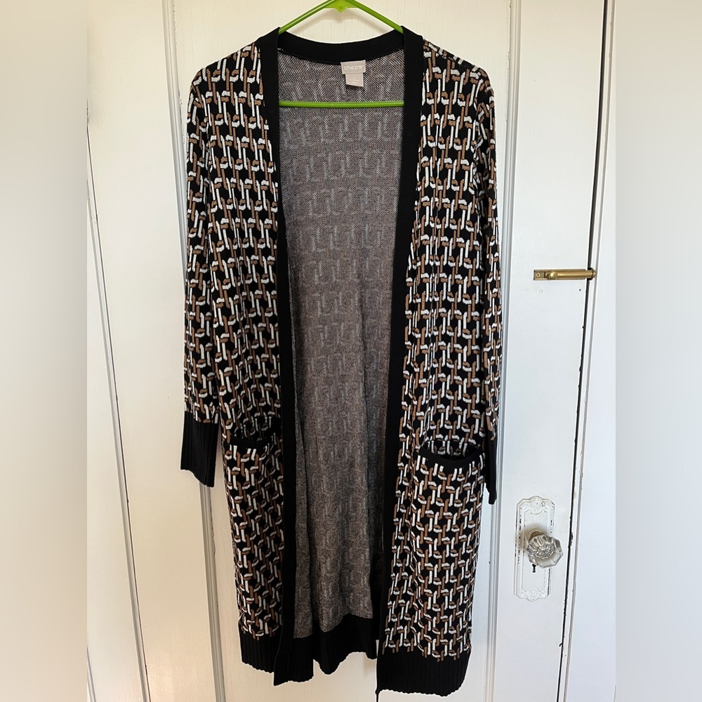 Long open sweater by Chico’s, Size 1 (Medium)